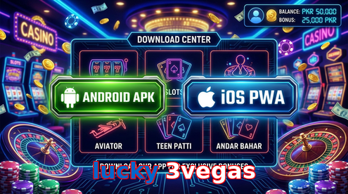 Main screen of Lucky 3vegas download page for PK players
