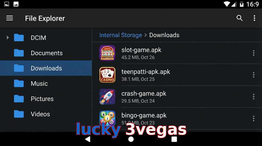 Main screen of Lucky 3vegas gameapk page for PK players