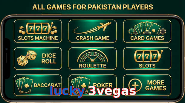 Main screen of Lucky 3vegas games page for PK players